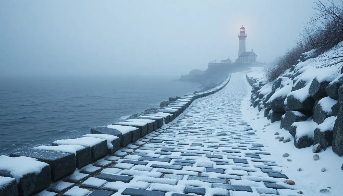 속초 겨울 바다 전경