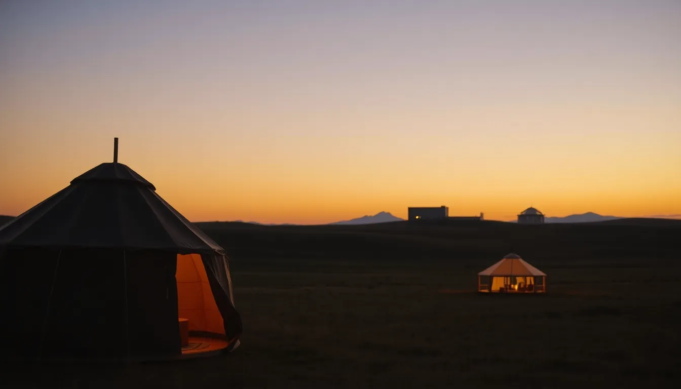 울란바토르 도심의 현대적인 호텔 전경