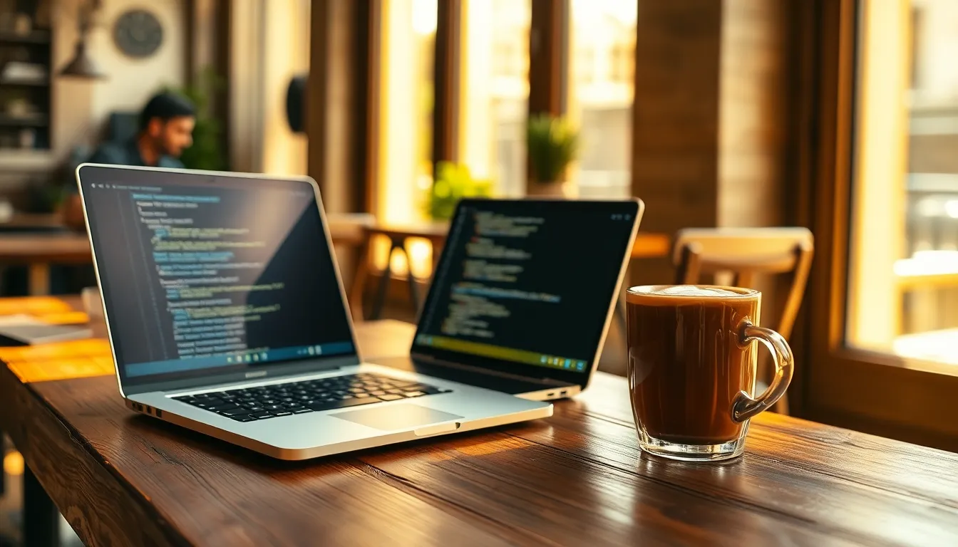 조지아 카페, 디지털 노마드 최적 작업 공간 2 트빌리시의 한 카페에서 노트북으로 작업하는 디지털 노마드의 모습