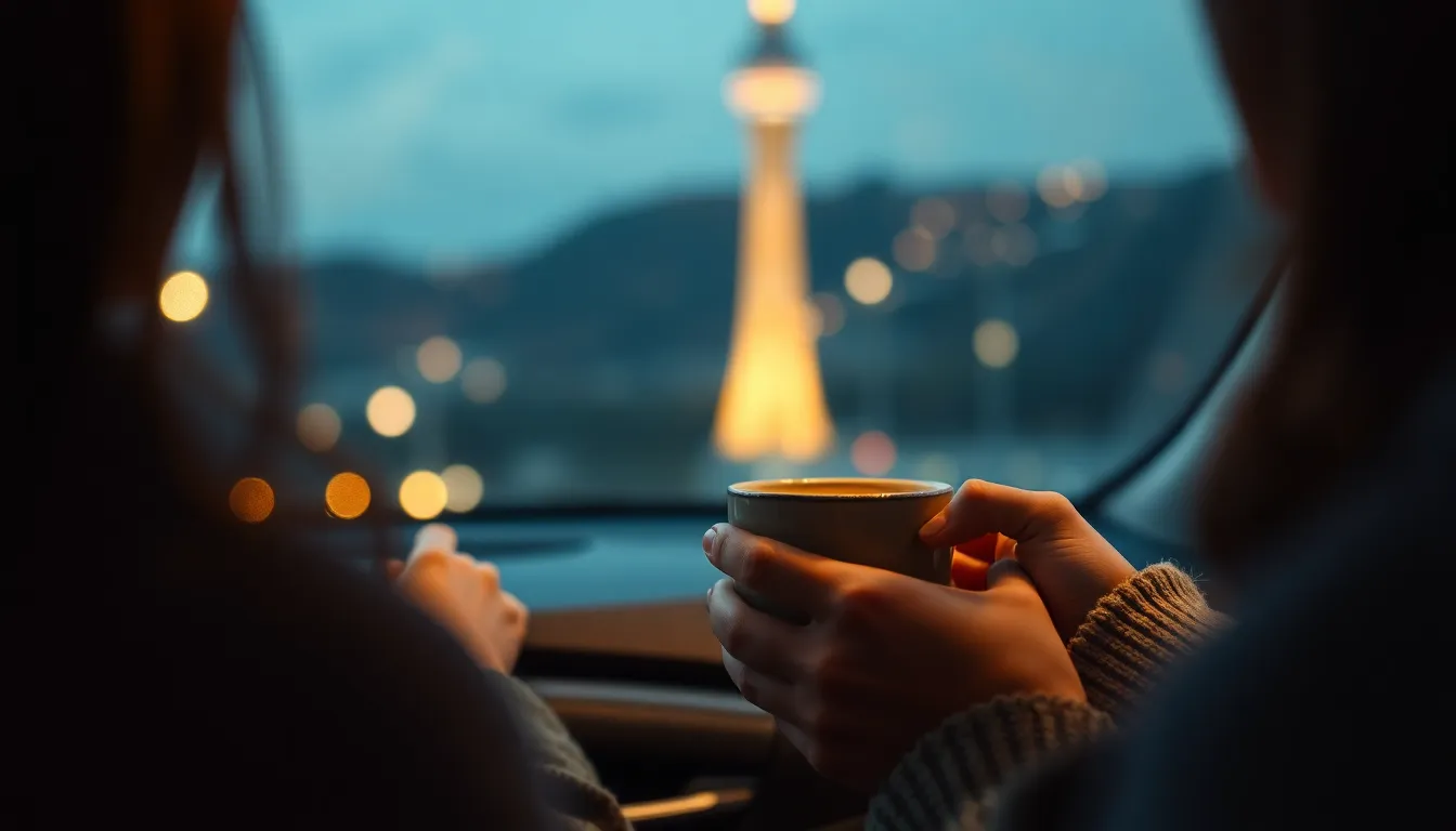 낭만 가득! 연인과 떠나는 남산 드라이브 코스 2 남산타워 야경을 배경으로 한 로맨틱한 풍경