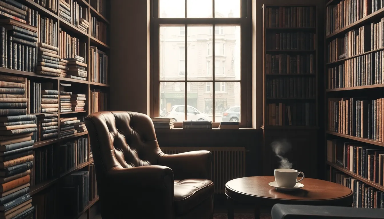 런던의 고풍스러운 거리와 문학적 분위기를 담은 이미지