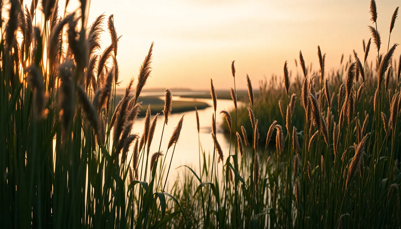 순천만 습지의 아름다운 일몰 풍경