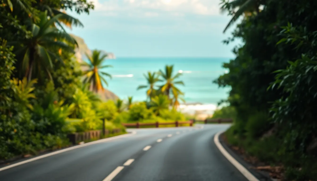 베트남 도로를 달리는 렌터카