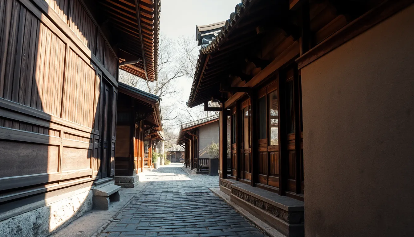 한국민속촌 전통 가옥 배경 사진