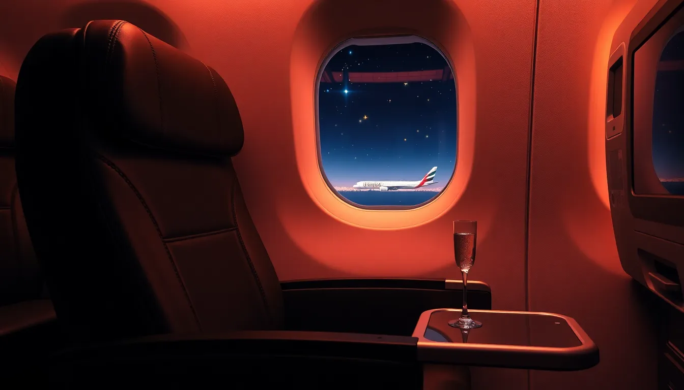 에미레이트 항공 비즈니스 클래스 좌석 내부 모습