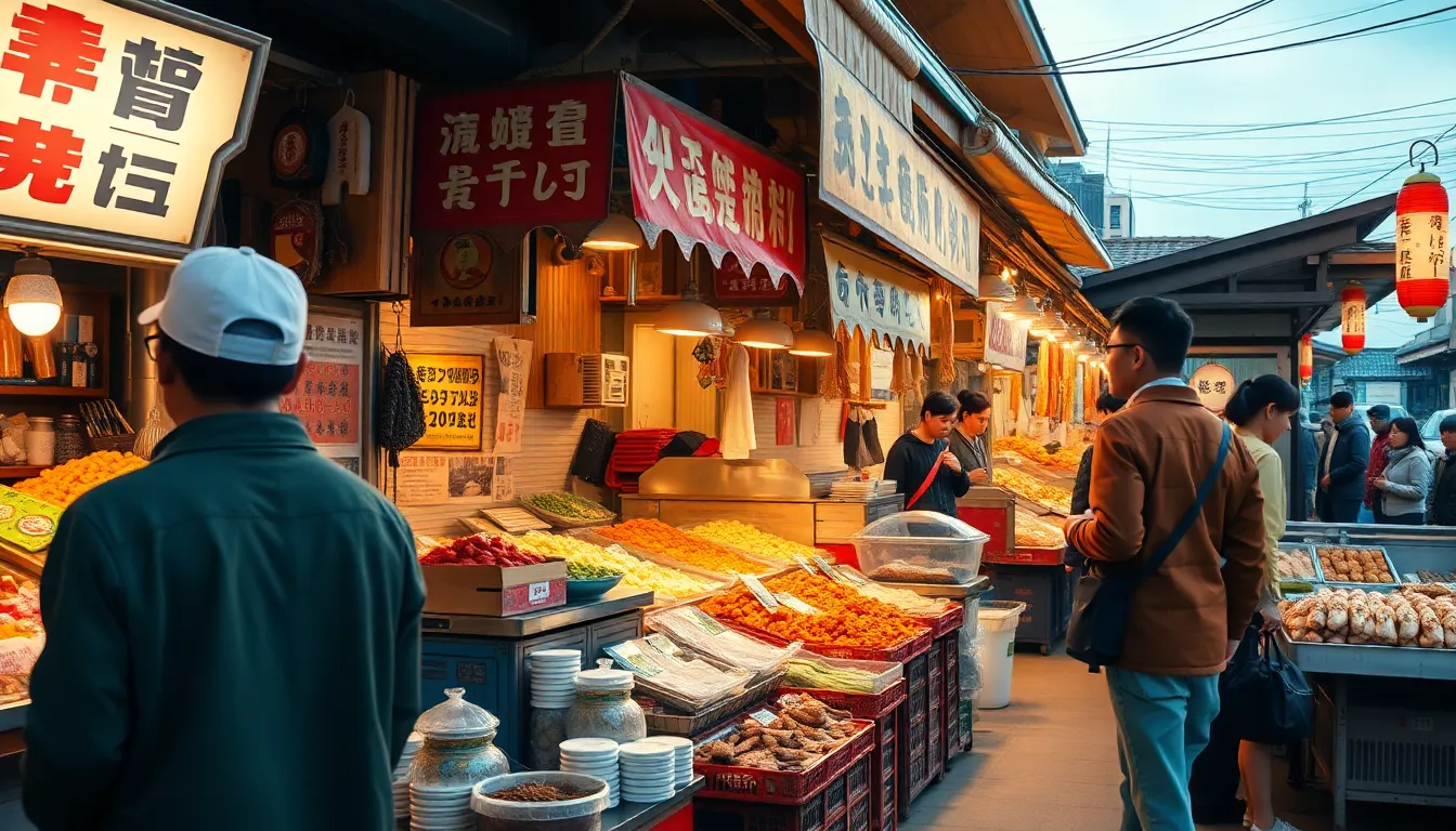 속초 중앙시장 오징어순대와 각종 전
